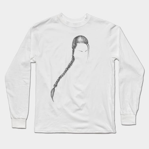 Lara Braid Hair Long Sleeve T-Shirt by njikshik